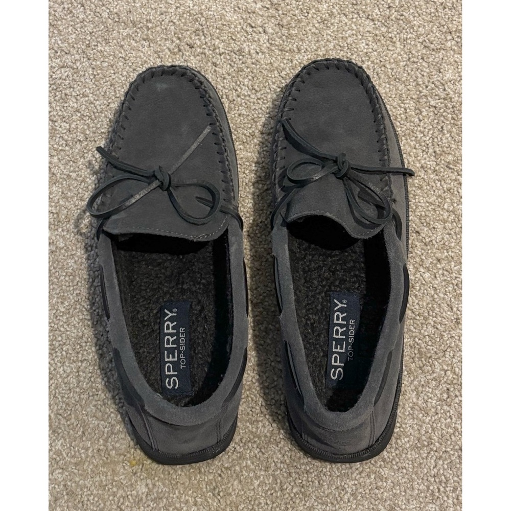 Men's Slip On Gray Blue Sperry Moccasin Slippers Size 11